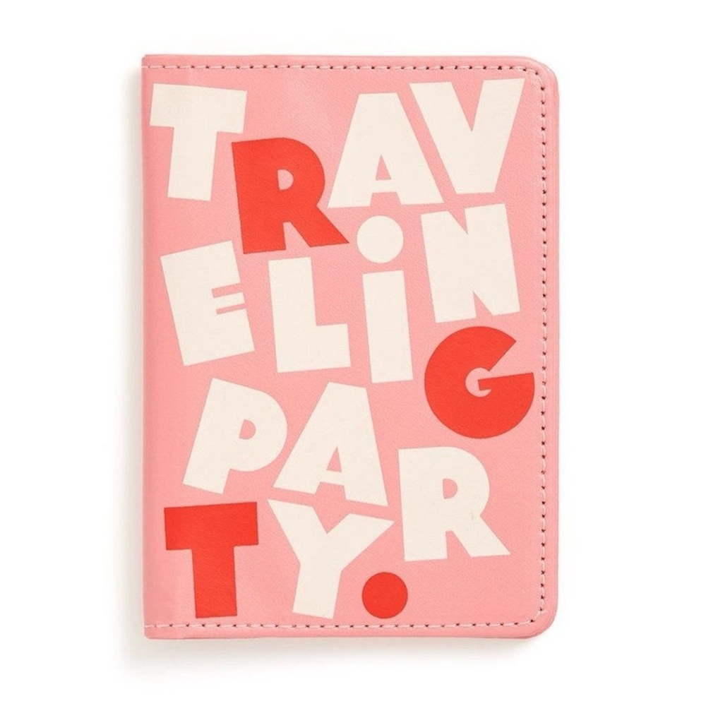 ban.do ‘Traveling Party’ Pink & Red Travel Passport Holder Brand New Never Used
